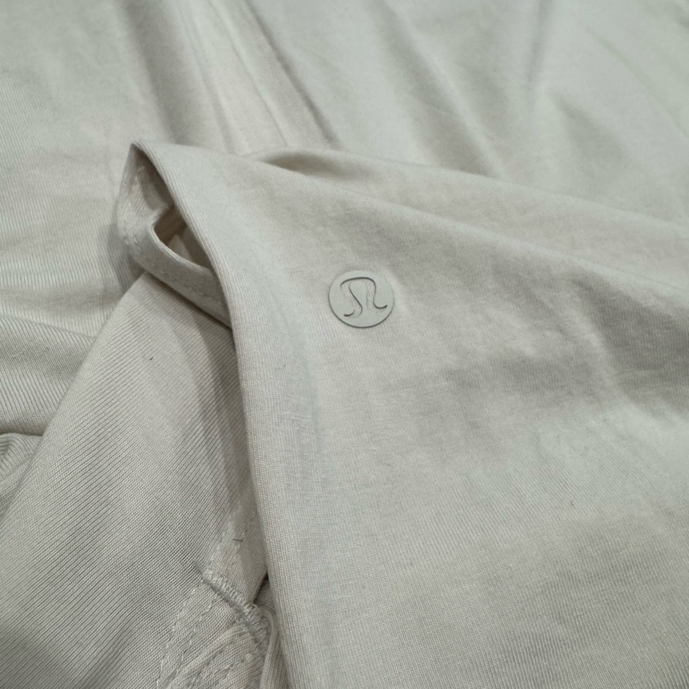 Lululemon LA Funnel Neck White Opal Pima Cotton T-Shirt Dress Size 6 - Picture 5 of 5